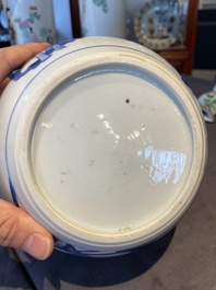 A Chinese blue and white ginger jar with playing boys with a qilin, Kangxi