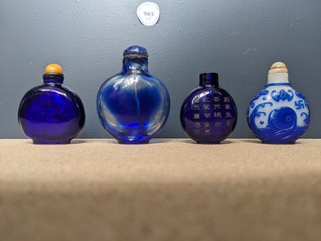Eight Chinese glass snuff bottles, 19/20th C.