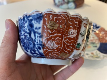 A lobed Chinese famille verte dish and a bowl, Kangxi
