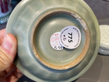 Six Chinese celadon- and qingbai-glazed wares, Song and later