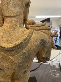 A Burmese bronze crowned Buddha, probably Haripunchai period, 12/13th C.