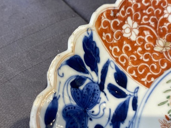 A lobed Chinese famille verte dish and a bowl, Kangxi