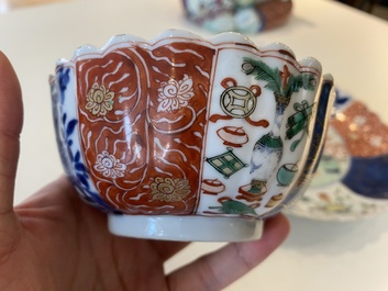 A lobed Chinese famille verte dish and a bowl, Kangxi