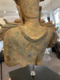 A Burmese bronze crowned Buddha, probably Haripunchai period, 12/13th C.