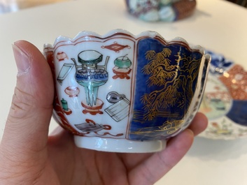 A lobed Chinese famille verte dish and a bowl, Kangxi