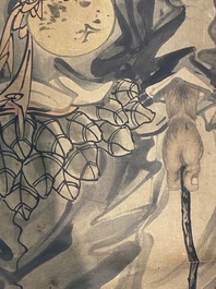 Japanse school, navolger van Sesson Shukei 雪村周継 (1504 &ndash; c. 1589): 'Twee onsterfelijken', inkt en kleur op papier