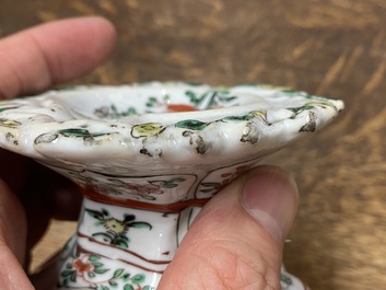 Een paar Chinese famille verte zoutvaten, Kangxi