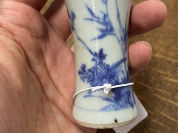 A Chinese blue and white kendi and a small vase, Hatcher Cargo, Transitional period