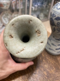 A Chinese blue and white 'meiping' vase and a  'yuhuchunping' vase, Ming or later