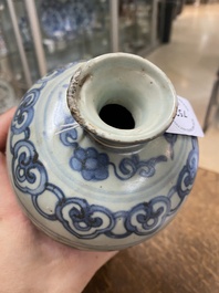 A Chinese blue and white 'meiping' vase and a  'yuhuchunping' vase, Ming or later