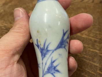 A Chinese blue and white kendi and a small vase, Hatcher Cargo, Transitional period