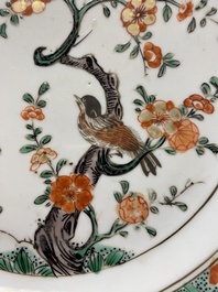 Two Chinese famille verte &lsquo;magpie and prunus&rsquo; dishes, Kangxi