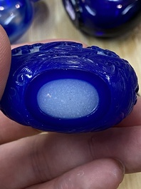 Eight Chinese glass snuff bottles, 19/20th C.