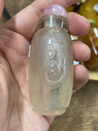 19 Chinese glass snuff bottles, 19/20th C.