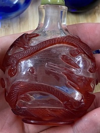 Eight Chinese glass snuff bottles, 19/20th C.