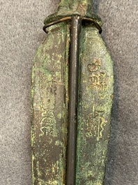 A Chinese inscribed bronze sword, Warring States Period or Han, ca. 3rd C. b.C.