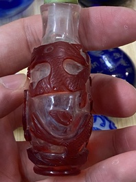 Eight Chinese glass snuff bottles, 19/20th C.