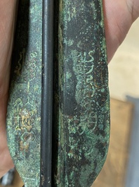 A Chinese inscribed bronze sword, Warring States Period or Han, ca. 3rd C. b.C.