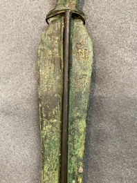 A Chinese inscribed bronze sword, Warring States Period or Han, ca. 3rd C. b.C.