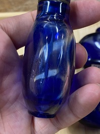 Eight Chinese glass snuff bottles, 19/20th C.