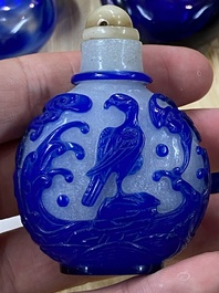 Eight Chinese glass snuff bottles, 19/20th C.