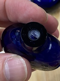Eight Chinese glass snuff bottles, 19/20th C.