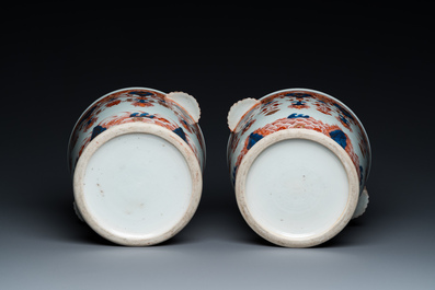 Paire de rafraichissoirs en porcelaine de Chine de style Imari, Qianlong