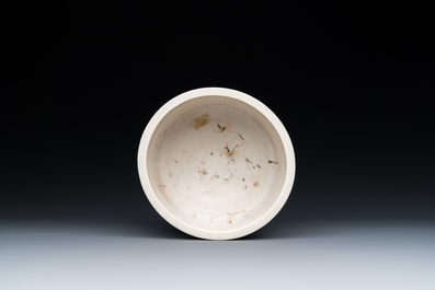 A Chinese Dehua blanc de Chine tripod censer, Kangxi