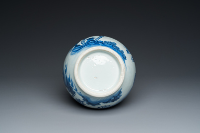 A Chinese blue and white bottle vase, Transitional period