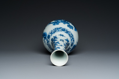 A Chinese blue and white bottle vase, Transitional period