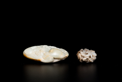 Two Chinese jade carvings, Qing