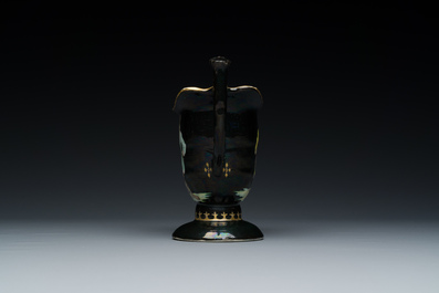 A rare Chinese black-ground enamelled ewer with Ottoman musicians, Qianlong