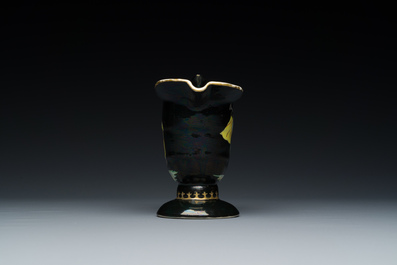 A rare Chinese black-ground enamelled ewer with Ottoman musicians, Qianlong