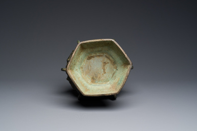 A large Chinese bronze 'touhu' or arrow vase, Yuan