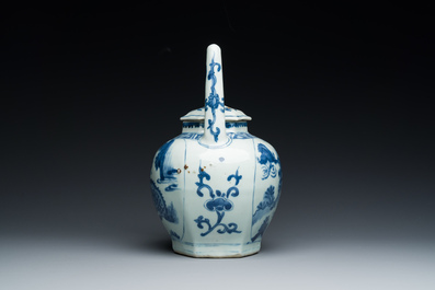 Een Chinese blauw-witte wijnkan met kylins, Transitie periode