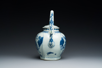 Een Chinese blauw-witte wijnkan met kylins, Transitie periode