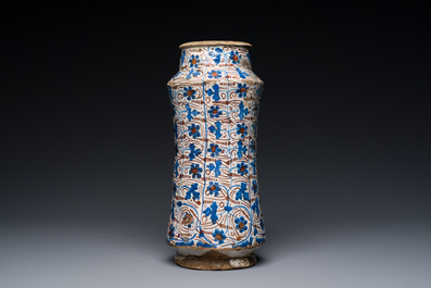 A Hispano-Moresque luster-glazed albarello, Manises, Spain, 3rd quarter 15th C.