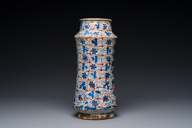 A Hispano-Moresque luster-glazed albarello, Manises, Spain, 3rd quarter 15th C.