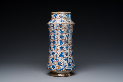 A Hispano-Moresque luster-glazed albarello, Manises, Spain, 3rd quarter 15th C.