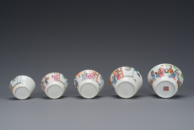 Ensemble de dix bols gigognes en porcelaine de Chine famille rose, marque et &eacute;poque de Daoguang