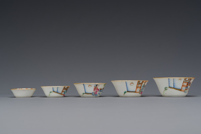 Ensemble de dix bols gigognes en porcelaine de Chine famille rose, marque et &eacute;poque de Daoguang