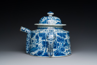 Tr&egrave;s rare pot &agrave; posset en fa&iuml;ence de Delft en bleu et blanc, d&eacute;but du 18&egrave;me