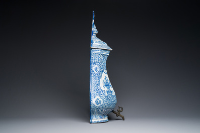 A massive Dutch Delft blue and white cistern and cover, 1st half 18th C.