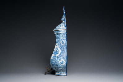 A massive Dutch Delft blue and white cistern and cover, 1st half 18th C.