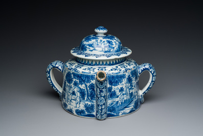 Tr&egrave;s rare pot &agrave; posset en fa&iuml;ence de Delft en bleu et blanc, d&eacute;but du 18&egrave;me