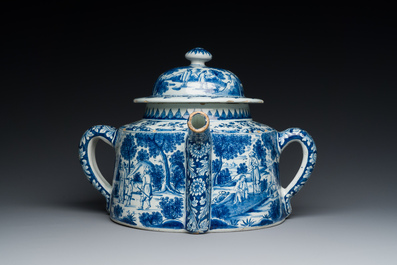 Tr&egrave;s rare pot &agrave; posset en fa&iuml;ence de Delft en bleu et blanc, d&eacute;but du 18&egrave;me