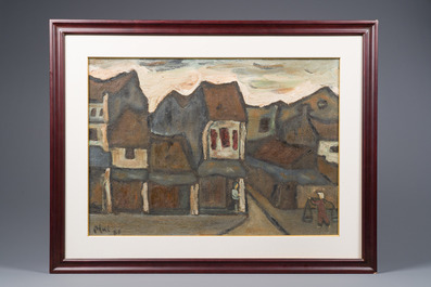 Bui Xuan Phai (Vietnam, 1920-1988): 'Vue d'une rue &agrave; Hanoi', huile sur toile, dat&eacute; 1986