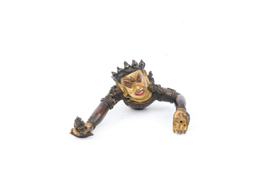 Statuette de Yamantaka en bronze dor&eacute;, Sino-Tibet, probablement 17/18&egrave;me