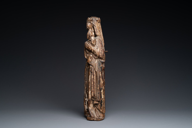 Vierge &agrave; l'Enfant en bois sculpt&eacute; et polychrom&eacute;, Pays-Bas m&eacute;ridionaux, 14/15&egrave;me