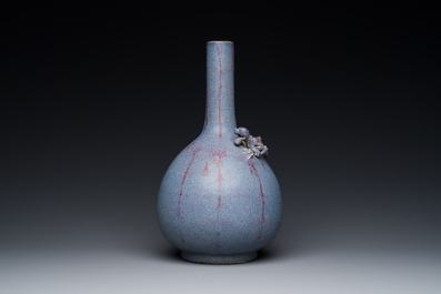 A Chinese flamb&eacute;-glazed bottle vase, 18/19th C.